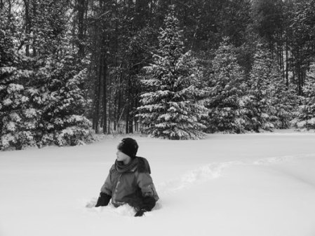 Edmund in deep snow